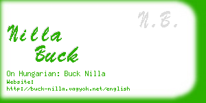 nilla buck business card